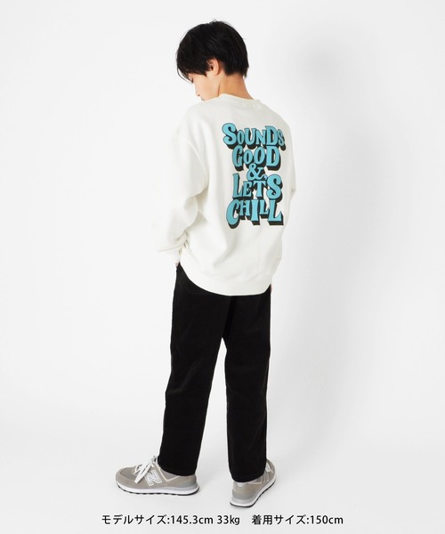 GLAZOS(グラソス)の「裏起毛・ドロップショルダーグラフィカルロゴトレーナー(スウェット・キッズ・ホワイト/ブラック/エンジ/グレー/イエロー/グリーン・130cm/140cm/150cm/160cm/170cm)」の12枚目の写真