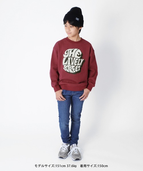 GLAZOS(グラソス)の「裏起毛・ドロップショルダーグラフィカルロゴトレーナー(スウェット・キッズ・ホワイト/ブラック/エンジ/グレー/イエロー/グリーン・130cm/140cm/150cm/160cm/170cm)」の14枚目の写真