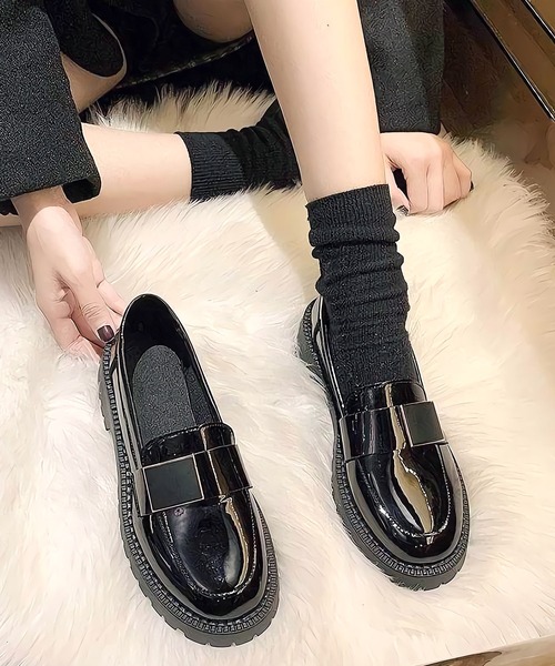 Dita(ディータ)の「スクエアバックルベルトベーシックローファー(ローファー・レディース・ブラック系2/ブラック系1・39/38/37/36/35)」の5枚目の写真