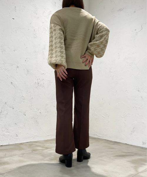 apres jour mignon（アプレジュールミニョン）の「袖チドリ柄ニット【ZOZOTOWN限定アイテム】（ニット/セーター・レディース・ライトベージュ/ダークブルー/ブラック・X-LARGE/フリー）」の17枚目の写真