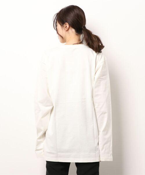 SLY（スライ）の「SMALL LOGO LONG S/L T/SH シアー ロゴ ロングスリーブ Tシャツ（Tシャツ/カットソー・レディース・ホワイト/ブラック・FREE）」の8枚目の写真