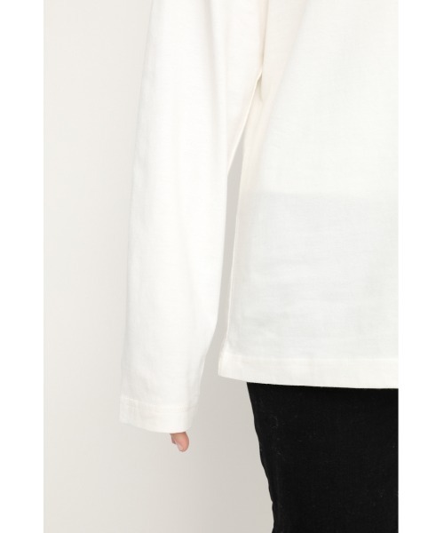 SLY（スライ）の「SMALL LOGO LONG S/L T/SH シアー ロゴ ロングスリーブ Tシャツ（Tシャツ/カットソー・レディース・ホワイト/ブラック・FREE）」の4枚目の写真