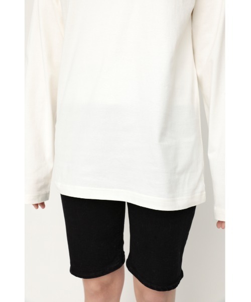 SLY（スライ）の「SMALL LOGO LONG S/L T/SH シアー ロゴ ロングスリーブ Tシャツ（Tシャツ/カットソー・レディース・ホワイト/ブラック・FREE）」の7枚目の写真