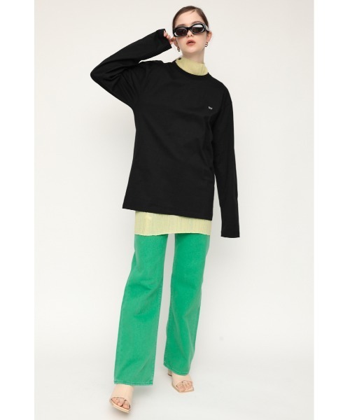 SLY（スライ）の「SMALL LOGO LONG S/L T/SH シアー ロゴ ロングスリーブ Tシャツ（Tシャツ/カットソー・レディース・ホワイト/ブラック・FREE）」の18枚目の写真