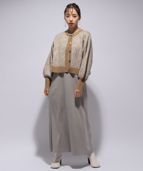 HARE（ハレ）の「2WAYガラニットカーディガン＊キャミワンピースSET  