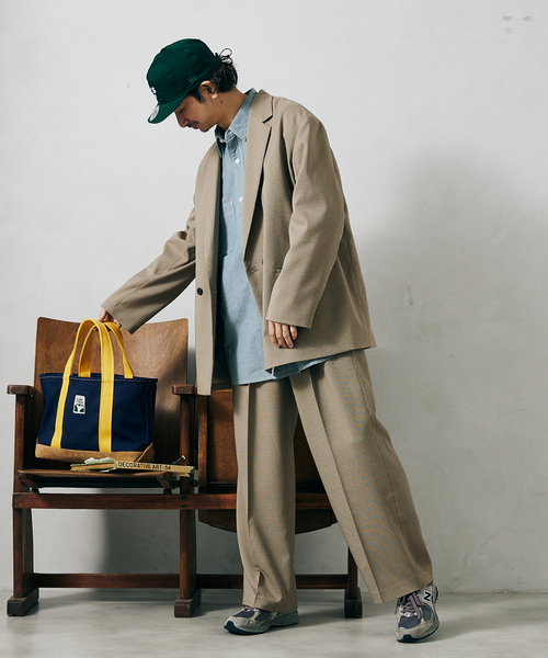 JOURNAL STANDARD relume(ジャーナルスタンダード レリューム)の「オーバーサイズ ガンクラブチェック ジャケット(テーラードジャケット・メンズ・ベージュ/ブラウン・MEDIUM/LARGE)」の2枚目の写真