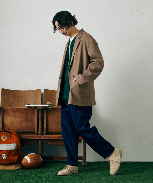 JOURNAL STANDARD relume(ジャーナルスタンダード レリューム)の「オーバーサイズ ガンクラブチェック ジャケット(テーラードジャケット・メンズ・ベージュ/ブラウン・MEDIUM/LARGE)」の3枚目の写真