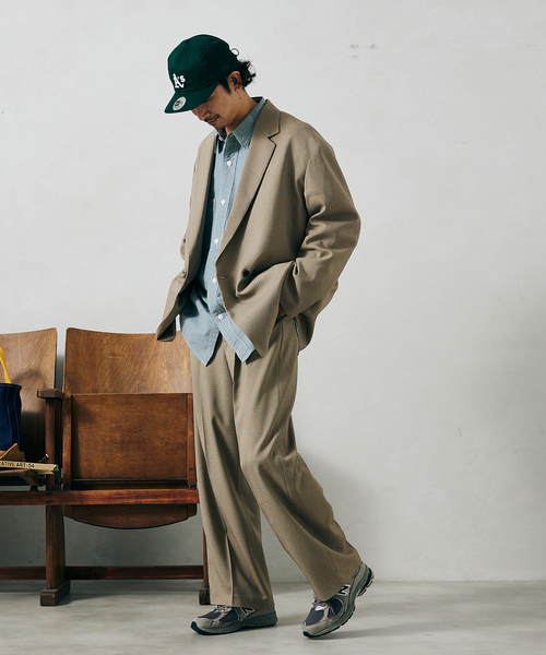 JOURNAL STANDARD relume(ジャーナルスタンダード レリューム)の「オーバーサイズ ガンクラブチェック ジャケット(テーラードジャケット・メンズ・ベージュ/ブラウン・MEDIUM/LARGE)」の10枚目の写真