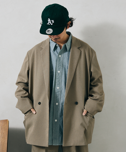 JOURNAL STANDARD relume(ジャーナルスタンダード レリューム)の「オーバーサイズ ガンクラブチェック ジャケット(テーラードジャケット・メンズ・ベージュ/ブラウン・MEDIUM/LARGE)」の12枚目の写真