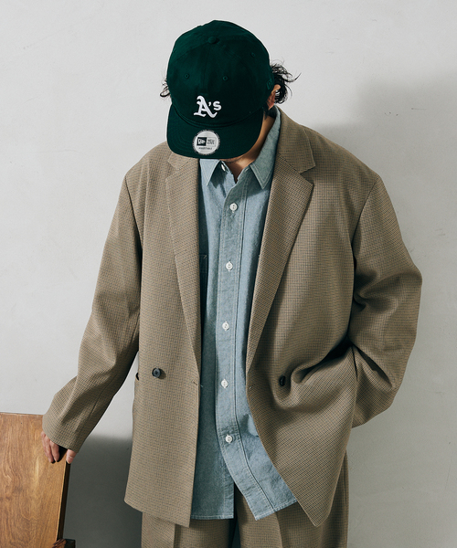 JOURNAL STANDARD relume(ジャーナルスタンダード レリューム)の「オーバーサイズ ガンクラブチェック ジャケット(テーラードジャケット・メンズ・ベージュ/ブラウン・MEDIUM/LARGE)」の13枚目の写真