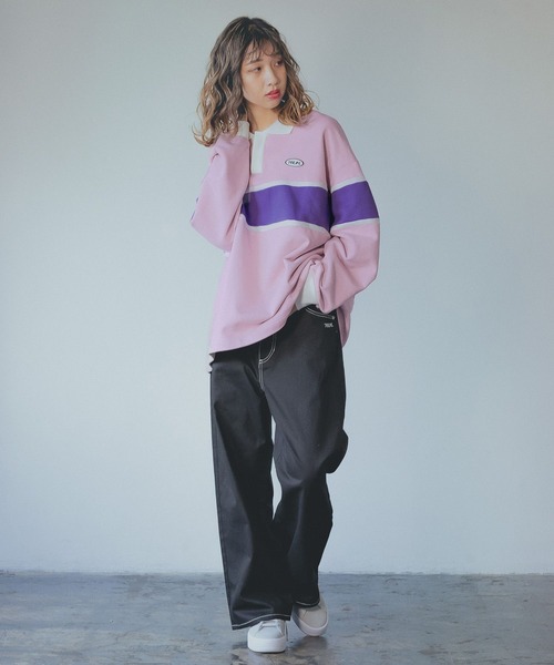 PBLIM（ページボーイリム）の「【PAGEBOYLIM】ラガースウェット（スウェット・レディース・グリーン/ピンク・LARGE/MEDIUM）」の6枚目の写真