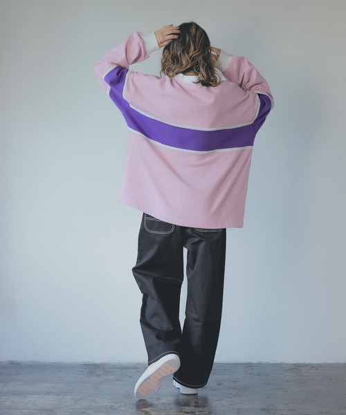 PBLIM（ページボーイリム）の「【PAGEBOYLIM】ラガースウェット（スウェット・レディース・グリーン/ピンク・LARGE/MEDIUM）」の7枚目の写真