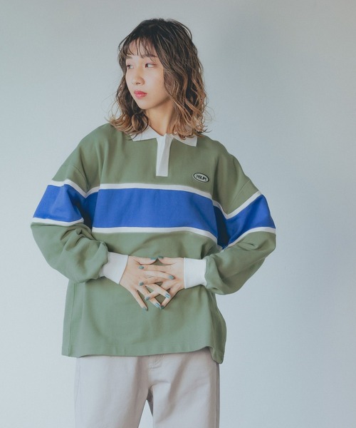 PBLIM（ページボーイリム）の「【PAGEBOYLIM】ラガースウェット（スウェット・レディース・グリーン/ピンク・LARGE/MEDIUM）」の10枚目の写真