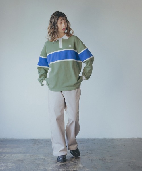 PBLIM（ページボーイリム）の「【PAGEBOYLIM】ラガースウェット（スウェット・レディース・グリーン/ピンク・LARGE/MEDIUM）」の12枚目の写真