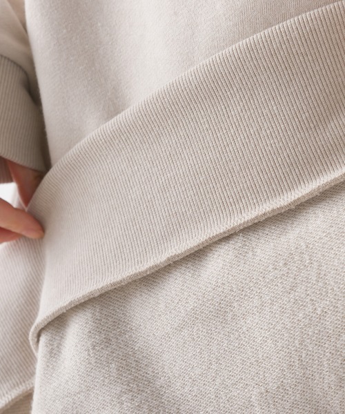 OMNES（オムネス）の「裏毛深Vネックオーバーサイズチュニックアンサンブル（アンサンブル・レディース・ブラック/ベージュ/ミント/グレイッシュベージュ・FREE）」の11枚目の写真