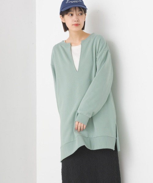 OMNES（オムネス）の「裏毛深Vネックオーバーサイズチュニックアンサンブル（アンサンブル・レディース・ブラック/ベージュ/ミント/グレイッシュベージュ・FREE）」の19枚目の写真