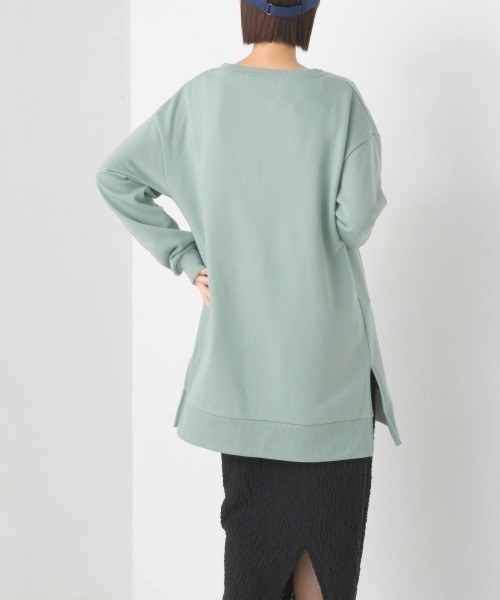 OMNES（オムネス）の「裏毛深Vネックオーバーサイズチュニックアンサンブル（アンサンブル・レディース・ブラック/ベージュ/ミント/グレイッシュベージュ・FREE）」の21枚目の写真