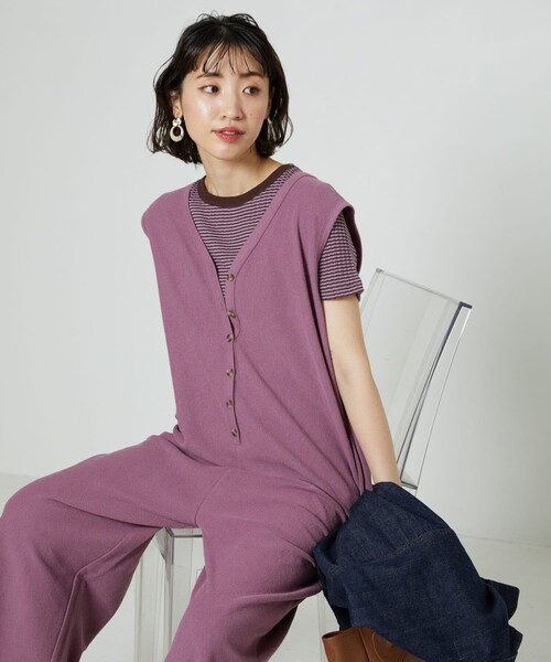 【もも】　FREAK'S STORE ￼オールインワン FREAK'S STORE マルチサイズ オールインワン Vネック