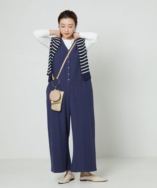 FREAK'S STORE（フリークスストア）の「▽【WEB限定】裏毛イージーオールインワン（つなぎ/オールインワン・レディース・ブラック/パープル/ネイビー/グリーン・SMALL/MEDIUM）」の4枚目の写真