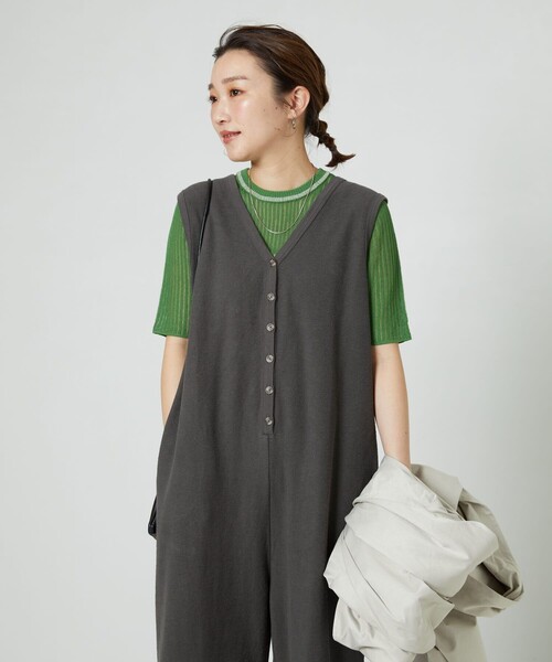 FREAK'S STORE（フリークスストア）の「▽【WEB限定】裏毛イージーオールインワン（つなぎ/オールインワン・レディース・ブラック/パープル/ネイビー/グリーン・SMALL/MEDIUM）」の2枚目の写真