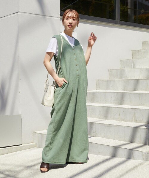 FREAK'S STORE（フリークスストア）の「▽【WEB限定】裏毛イージーオールインワン（つなぎ/オールインワン・レディース・ブラック/パープル/ネイビー/グリーン・SMALL/MEDIUM）」の10枚目の写真