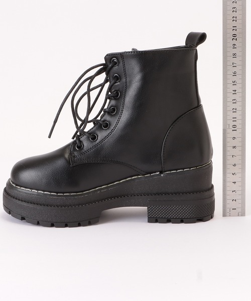 Lace Ladies（レースレディース）の「厚底 レースアップ ショートブーツ（ブーツ・レディース・ブラック・23.5/24.5/24/22.5/25/23）」の20枚目の写真