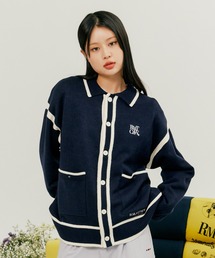 ROMANTIC CROWN | 【ROMANTIC CROWN】SPREAD COLLAR KNIT CARDIGAN / ロマンティッククラウン スプレッド カラー ニット カーディガン(カーディガン/ボレロ)