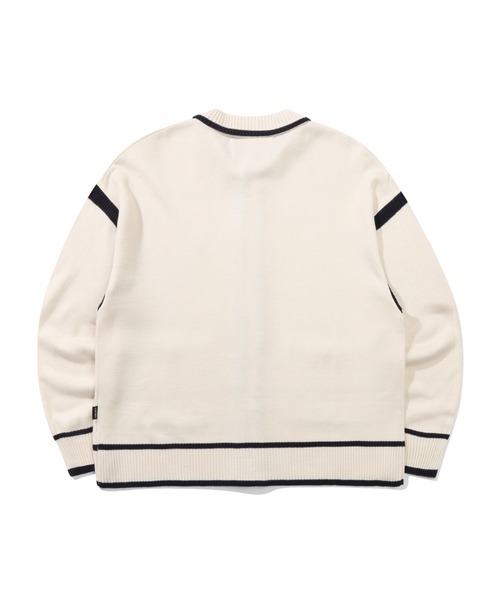 ROMANTIC CROWN(ロマンティッククラウン)の「【ROMANTIC CROWN】SPREAD COLLAR KNIT CARDIGAN / ロマンティッククラウン スプレッド カラー ニット カーディガン(カーディガン/ボレロ・メンズ・オートミール/ネイビー・LARGE/MEDIUM/SMALL)」の9枚目の写真
