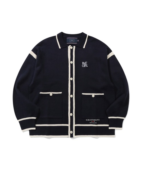 ROMANTIC CROWN(ロマンティッククラウン)の「【ROMANTIC CROWN】SPREAD COLLAR KNIT CARDIGAN / ロマンティッククラウン スプレッド カラー ニット カーディガン(カーディガン/ボレロ・メンズ・オートミール/ネイビー・LARGE/MEDIUM/SMALL)」の20枚目の写真