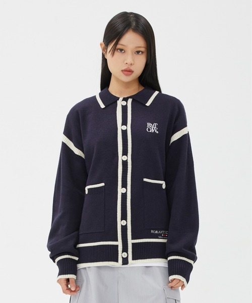 ROMANTIC CROWN(ロマンティッククラウン)の「【ROMANTIC CROWN】SPREAD COLLAR KNIT CARDIGAN / ロマンティッククラウン スプレッド カラー ニット カーディガン(カーディガン/ボレロ・メンズ・オートミール/ネイビー・LARGE/MEDIUM/SMALL)」の16枚目の写真