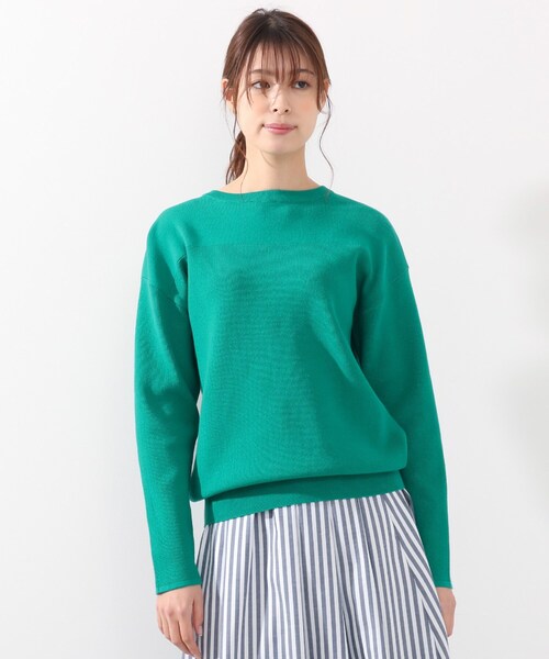 DRESKIP（ドレスキップ）の「◆ガンガン洗える！USAコットン畦編みニット（ニット/セーター・レディース・ベージュ系その他2/オフホワイト/グリーン/ネイビー系2/ピンク系/ブラック系2・04/02/03）」の7枚目の写真