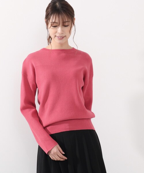 DRESKIP（ドレスキップ）の「◆ガンガン洗える！USAコットン畦編みニット（ニット/セーター・レディース・ベージュ系その他2/オフホワイト/グリーン/ネイビー系2/ピンク系/ブラック系2・04/02/03）」の12枚目の写真