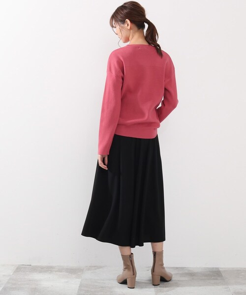 DRESKIP（ドレスキップ）の「◆ガンガン洗える！USAコットン畦編みニット（ニット/セーター・レディース・ベージュ系その他2/オフホワイト/グリーン/ネイビー系2/ピンク系/ブラック系2・04/02/03）」の17枚目の写真