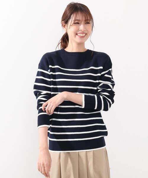 DRESKIP（ドレスキップ）の「◆ガンガン洗える！USAコットン畦編みニット（ニット/セーター・レディース・ベージュ系その他2/オフホワイト/グリーン/ネイビー系2/ピンク系/ブラック系2・04/02/03）」の20枚目の写真