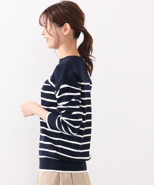 DRESKIP（ドレスキップ）の「◆ガンガン洗える！USAコットン畦編みニット（ニット/セーター・レディース・ベージュ系その他2/オフホワイト/グリーン/ネイビー系2/ピンク系/ブラック系2・04/02/03）」の21枚目の写真