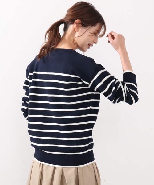 DRESKIP（ドレスキップ）の「◆ガンガン洗える！USAコットン畦編みニット（ニット/セーター・レディース・ベージュ系その他2/オフホワイト/グリーン/ネイビー系2/ピンク系/ブラック系2・04/02/03）」の22枚目の写真