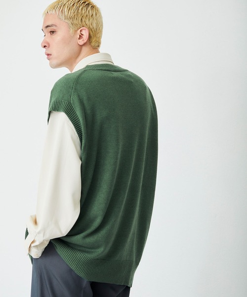 NILWAY(ニルウェイ)の「ペイズリー刺繍 Vネックニットベスト(ベスト・メンズ・ブラック/グレー/グリーン・MEDIUM/LARGE)」の20枚目の写真