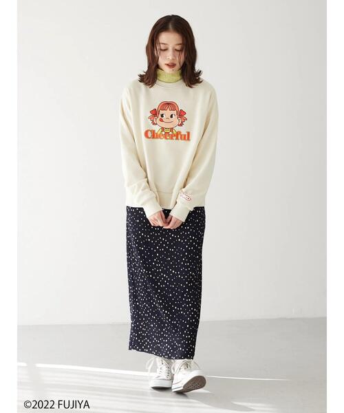 Green Parks(グリーンパークス)の「Peko Poko プリントスウェット(Tシャツ/カットソー・レディース・ライトベージュ/チャコールグレー・FREE)」の9枚目の写真