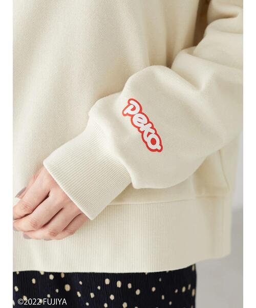 Green Parks(グリーンパークス)の「Peko Poko プリントスウェット(Tシャツ/カットソー・レディース・ライトベージュ/チャコールグレー・FREE)」の16枚目の写真