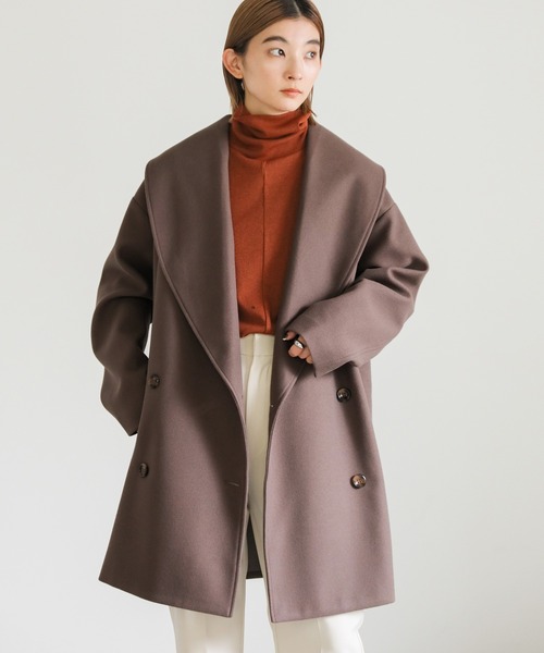 美品✳︎アンタイトル メルトンビッグカラーショートコート ショールカラー 近年 UNTITLED（アンタイトル）の「◇【追加／定番人気！】スタンドカラー