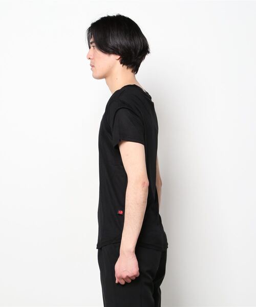 ByTheR（バイザアール）の「BYTHER 韓国ブランド 切替Vネック半袖Tシャツ（Tシャツ/カットソー・メンズ・ホワイト/ブラック・FREE）」の22枚目の写真