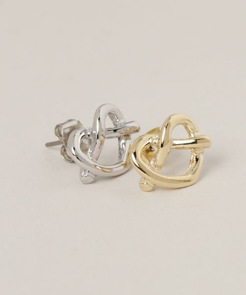 RAGEBLUE(レイジブルー)の「変形ハートモチーフピアス/277492(ピアス(両耳用)・レディース・ベージュ/グレー・FREE)」の6枚目の写真