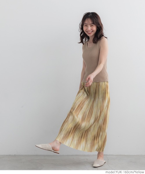 coca(coca)(コカ)の「ランダムラインプリーツスカート(スカート・レディース・ホワイト/イエロー・ONE SIZE)」の12枚目の写真