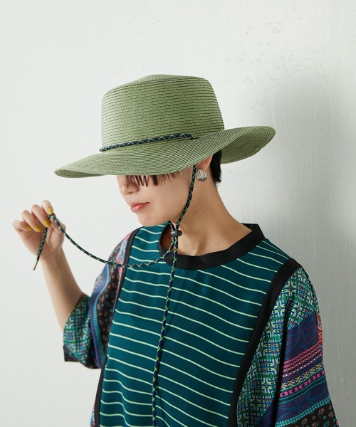 ear PAPILLONNER（イアパピヨネ）の「【SUM1 STYLE（スミ スタイル）】別注ペーパーハット（ハット・レディース・ライトグリーン/サンドベージュ・FREE）」の18枚目の写真
