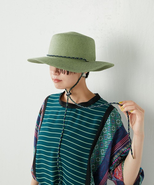 ear PAPILLONNER（イアパピヨネ）の「【SUM1 STYLE（スミ スタイル）】別注ペーパーハット（ハット・レディース・ライトグリーン/サンドベージュ・FREE）」の16枚目の写真
