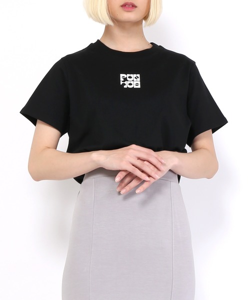 PUNYUS（プニュズ）の「ワンポイントロゴＴシャツ（Tシャツ/カットソー・レディース・ブルー/ホワイト/ライトピンク/ブラック・3/2/1/4）」の3枚目の写真