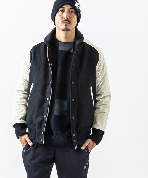 ACANTHUS（アカンサス）の「Acanthus:Studium Jacket（スタジャン・メンズ・ブラック/ブラック×ホワイト/ブラック系その他/ネイビー×ホワイト・S/M/L/XL）」の4枚目の写真