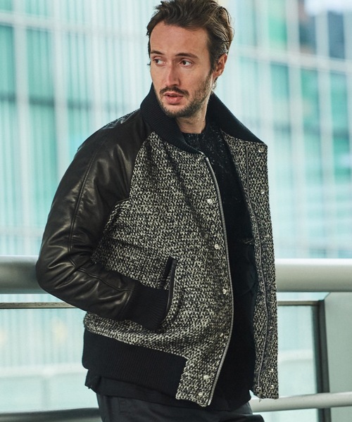 ACANTHUS（アカンサス）の「Acanthus:Studium Jacket（スタジャン・メンズ・ブラック/ブラック×ホワイト/ブラック系その他/ネイビー×ホワイト・S/M/L/XL）」の3枚目の写真