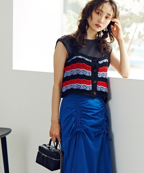 N.(N. Natural Beauty Basic)(エヌエヌナチュラルビューティーベーシック)の「◆クロシェニットビスチェ(その他トップス・レディース・ブラック/クリーム/レッド系その他・MEDIUM)」の3枚目の写真