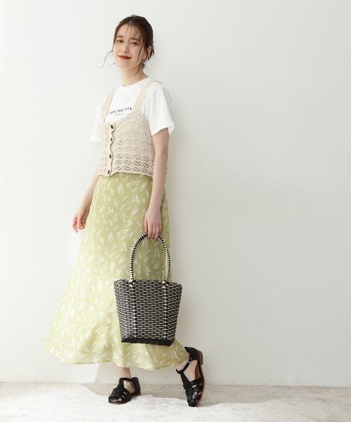 N.(N. Natural Beauty Basic)(エヌエヌナチュラルビューティーベーシック)の「◆クロシェニットビスチェ(その他トップス・レディース・ブラック/クリーム/レッド系その他・MEDIUM)」の9枚目の写真